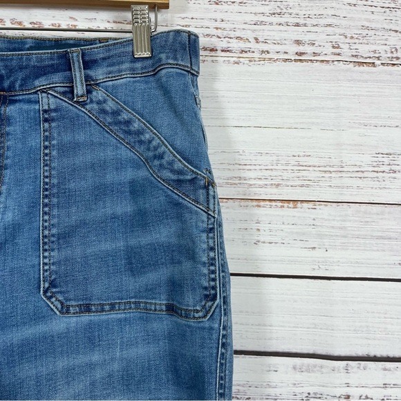 J.Jill Blue Patch Pockets Cuffed Hem Denim Jeans - Picture 3 of 15